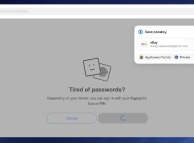 1Password passkey support for the web