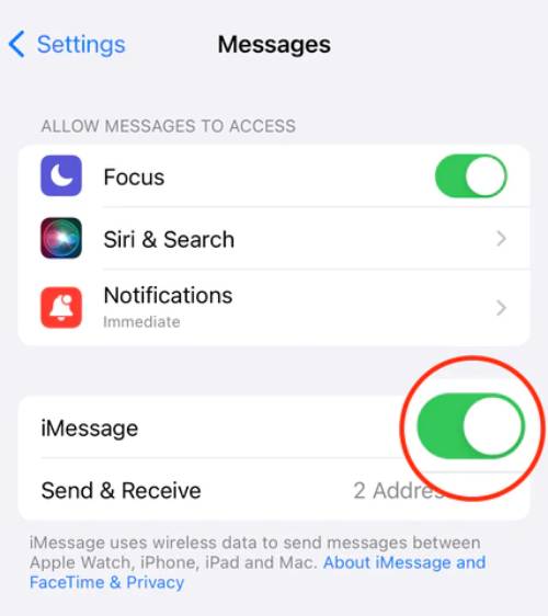 2. Check If iMessage Is Enabled